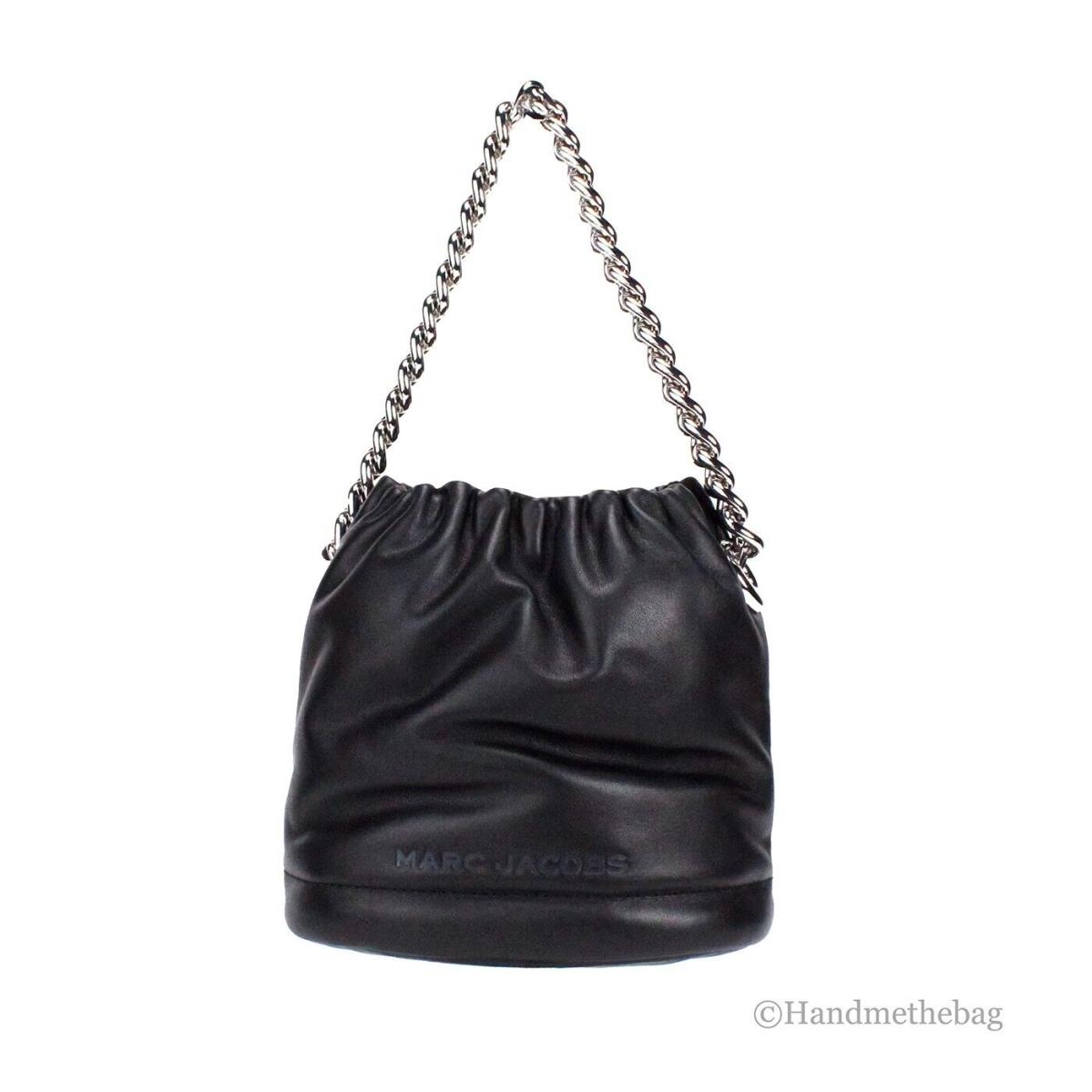 Marc Jacobs Soft Small Black Pillow Leather Shoulder Crossbody Bucket Bag