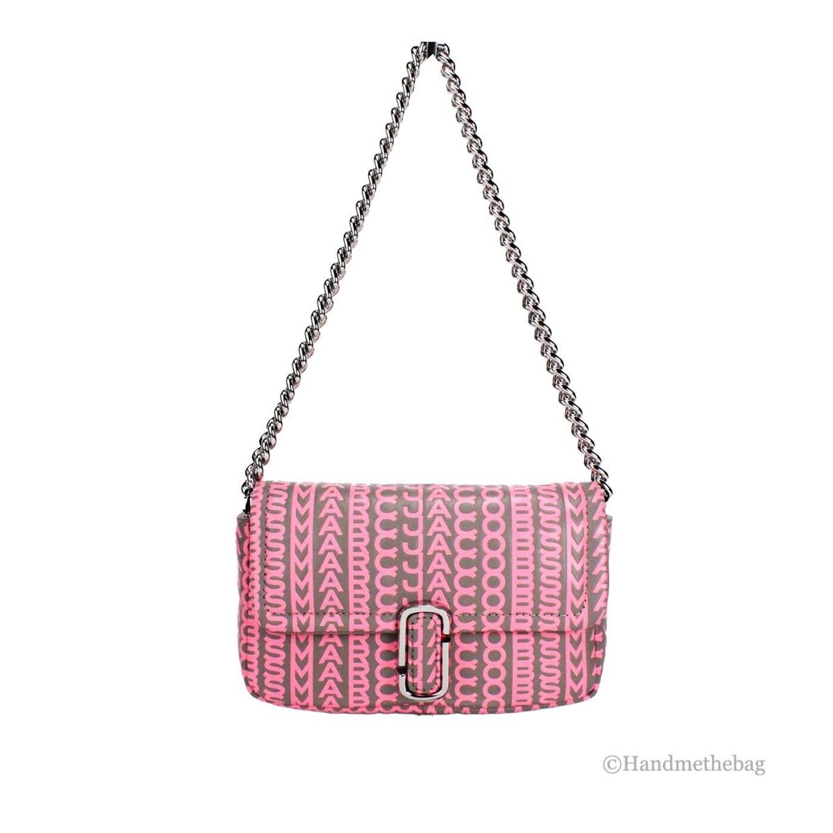 Marc Jacobs Neon Pink The Monogram Leather J Marc Mini Shoulder Bag Crossbody