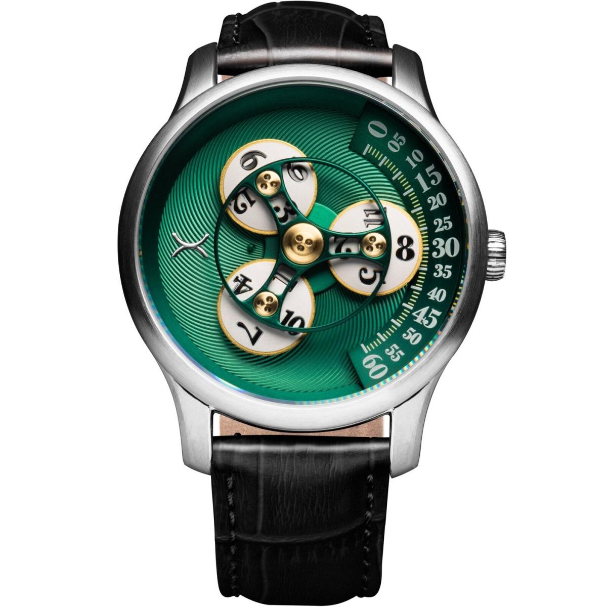 Xeric Triptych Automatic Wandering Hour Emerald Watch