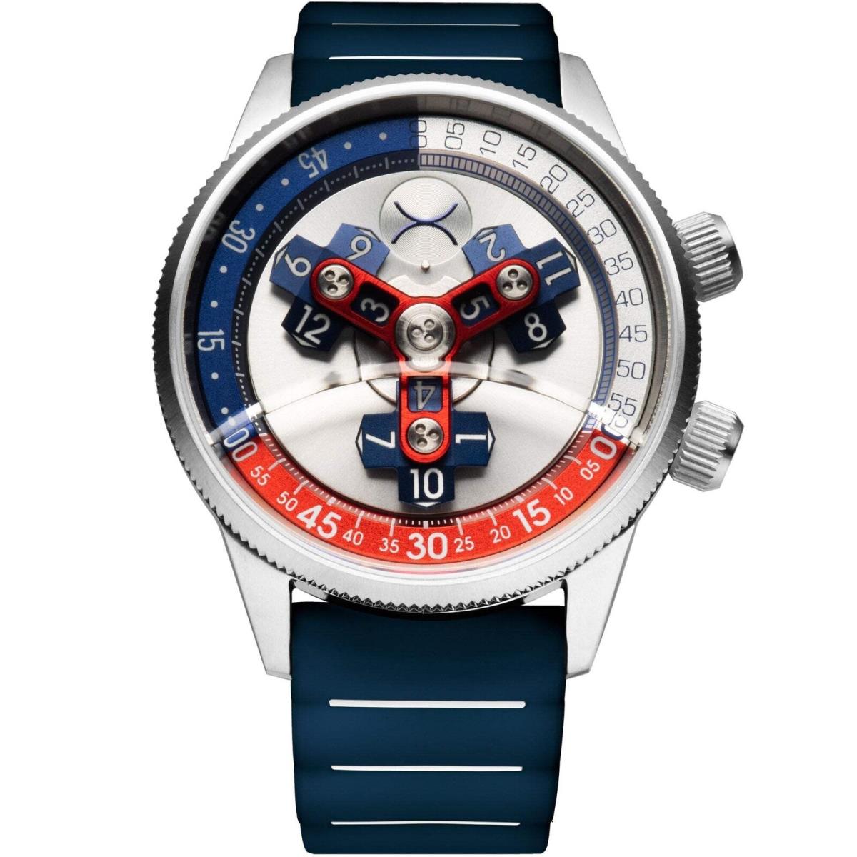 Xeric Vendetta II Automatic Wandering Hour Navy Red Watch