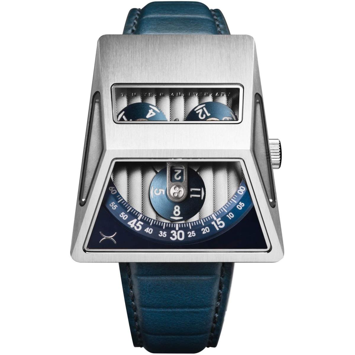 Xeric Vendetta X Wandering Hour Automatic Blue Steel Watch