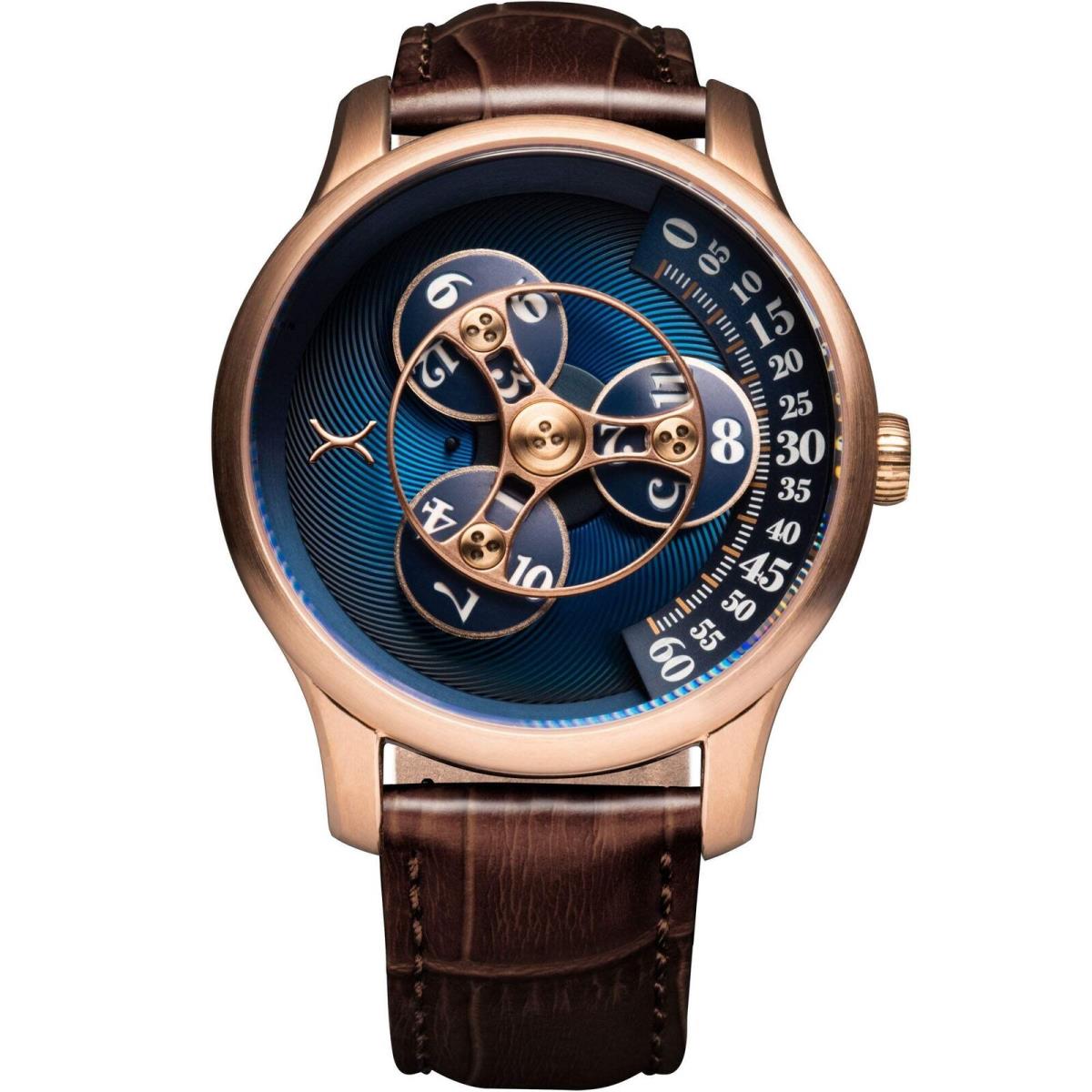 Xeric Triptych Automatic Wandering Hour Rose Gold Ocean Watch