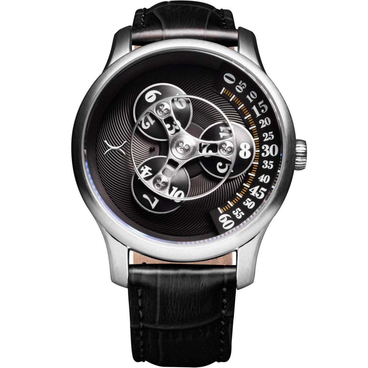 Xeric Triptych Automatic Wandering Hour Steel Black Watch