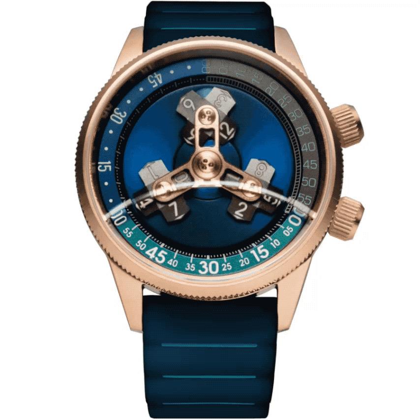 Xeric Vendetta II Automatic Wandering Hour Rose Gold Indigo Watch