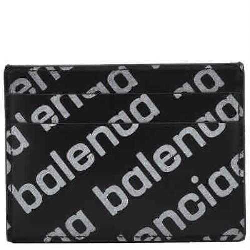 Balenciaga Black Leather All-over Logo Card Holder 594309 23V73 1090