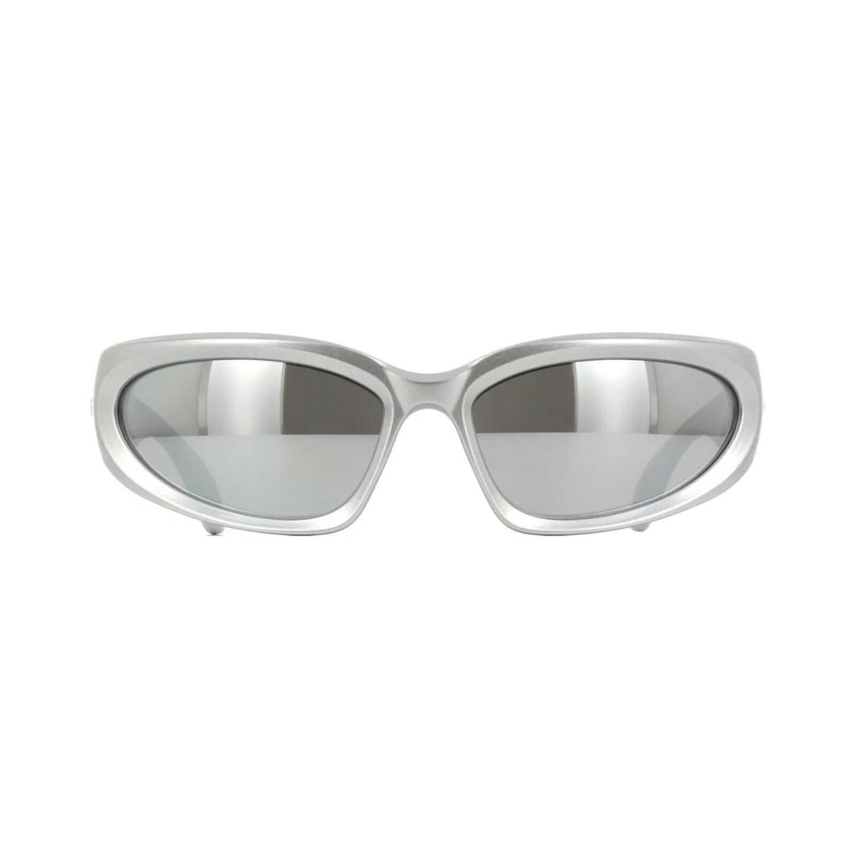 Balenciaga BB0157S Silver/grey with Silver Mirrored 004 Sunglasses