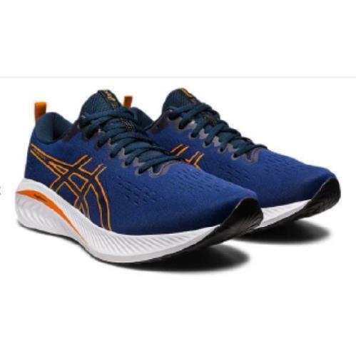 Asics Men`s Lightweight Cushioned Breathable Running Sneakers Med X Wide Blue Orange
