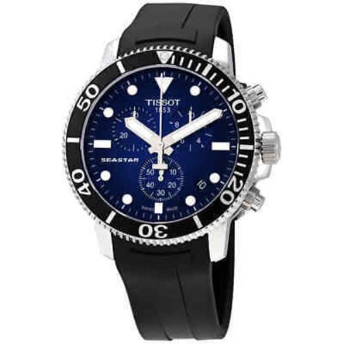 Tissot Seastar 1000 Chronograph Blue Dial Men`s Watch T120.417.17.041.00 - Dial: Blue, Band: Black, Bezel: Black