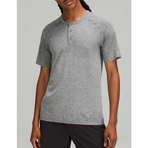 Lululemon Mens Metal Vent Tech Short Sleeve Shirt 2.0 Slate/white Medium