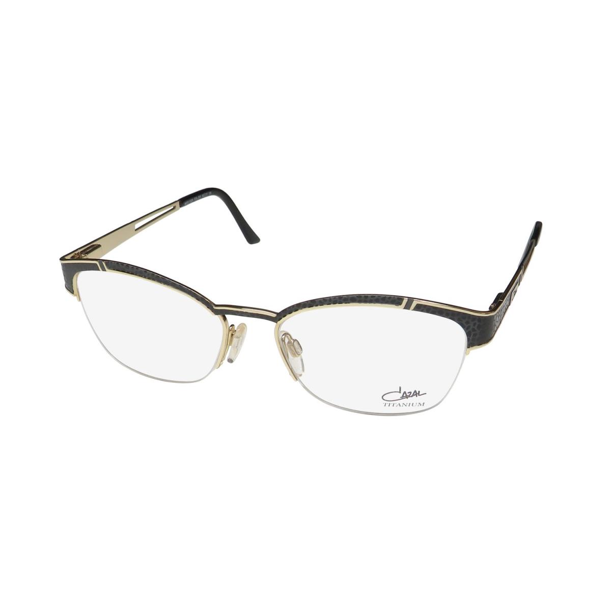Cazal 1229 Cat Eye Titanium Made IN Germany Hot Eyeglass Frame/glasses Black / Gold