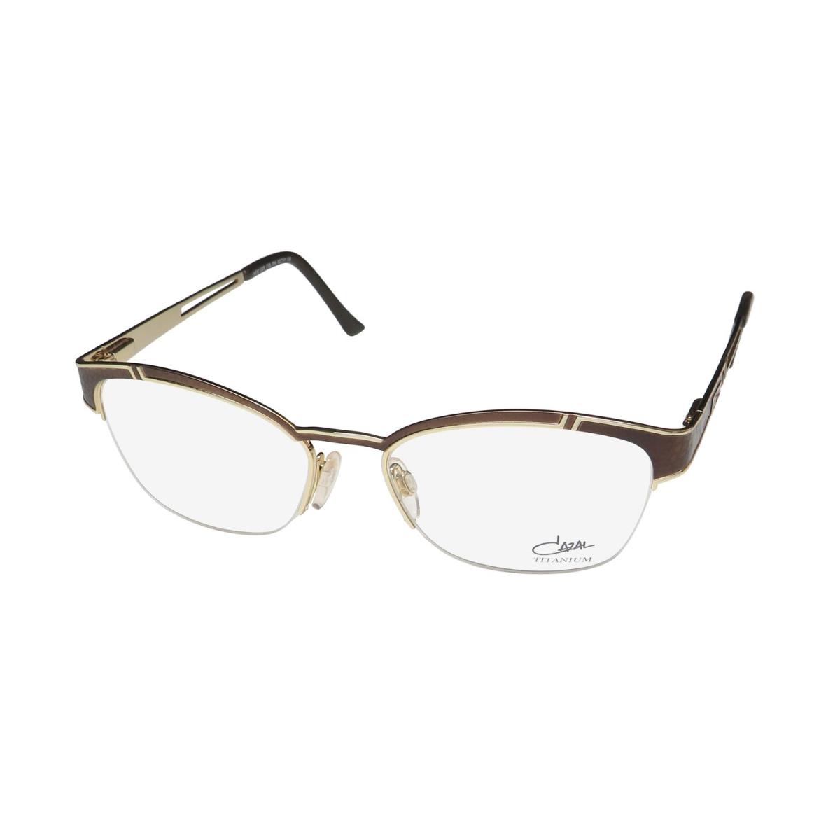 Cazal 1229 Cat Eye Titanium Made IN Germany Hot Eyeglass Frame/glasses Brown / Gold