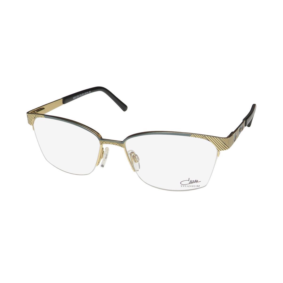Cazal 1258 Titanium Semi-rimless Made IN Germany Designer Eyeglass Frame/glasses Gold / Green