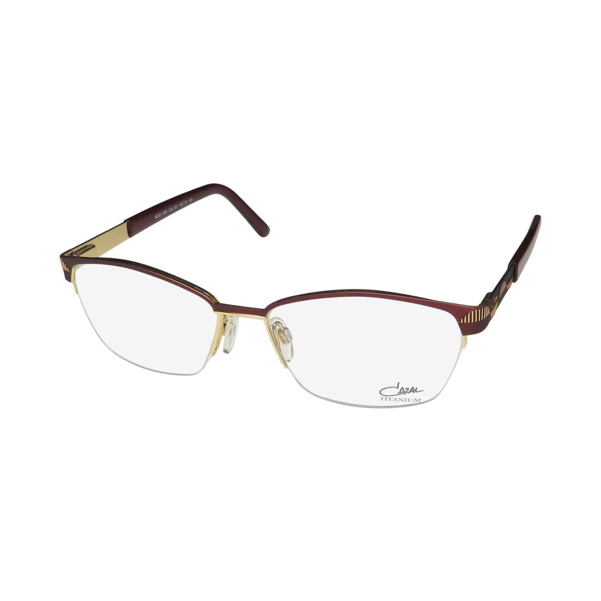 Cazal 1255 Titanium Made IN Germany NO Allergy Metal Rare Eyeglass Frame/eyewear Bordeaux / Gold