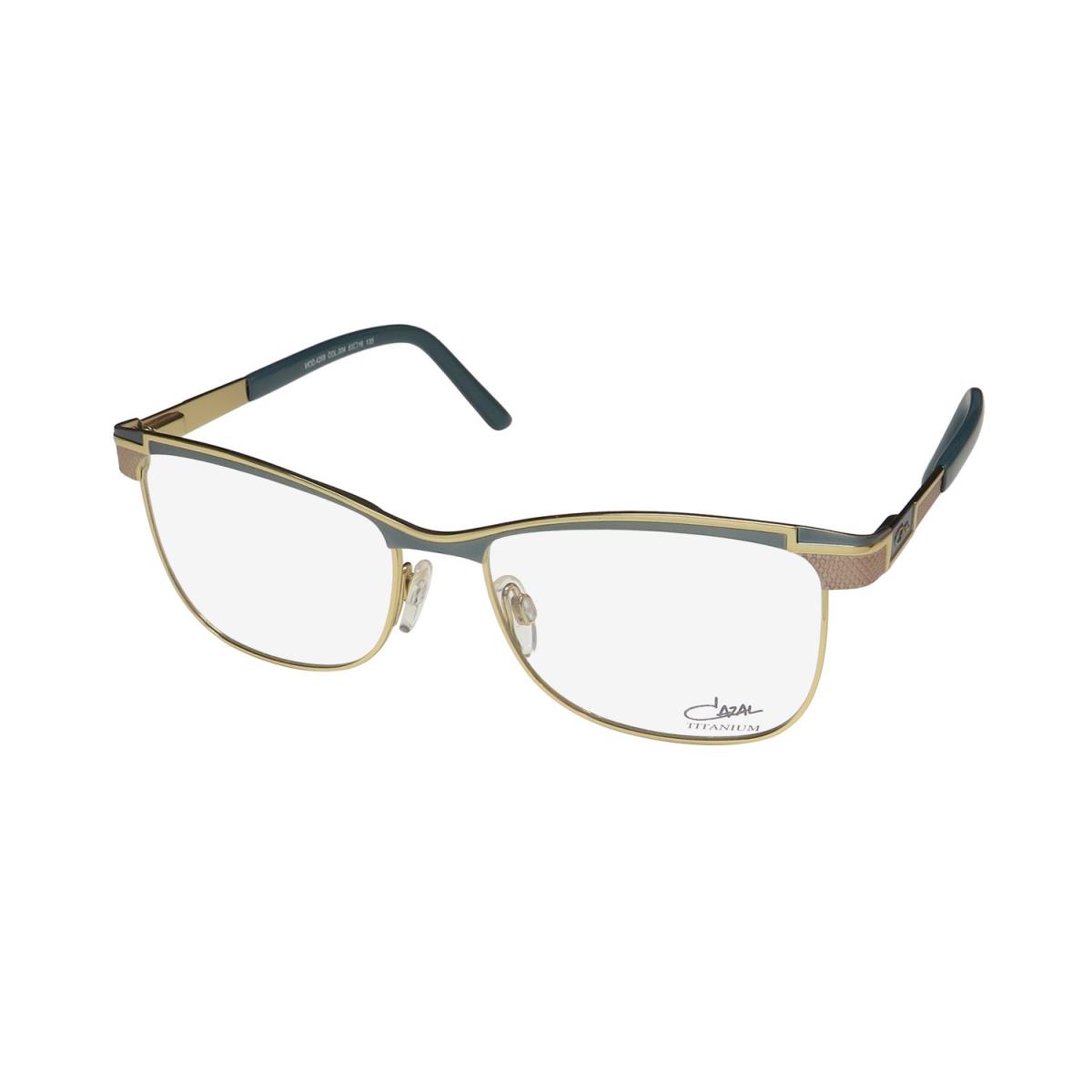Cazal 4268 Cat Eye Titanium Metal Full-rim Imported Rare Eyeglass Frame/glasses Mint / Nude / Gold