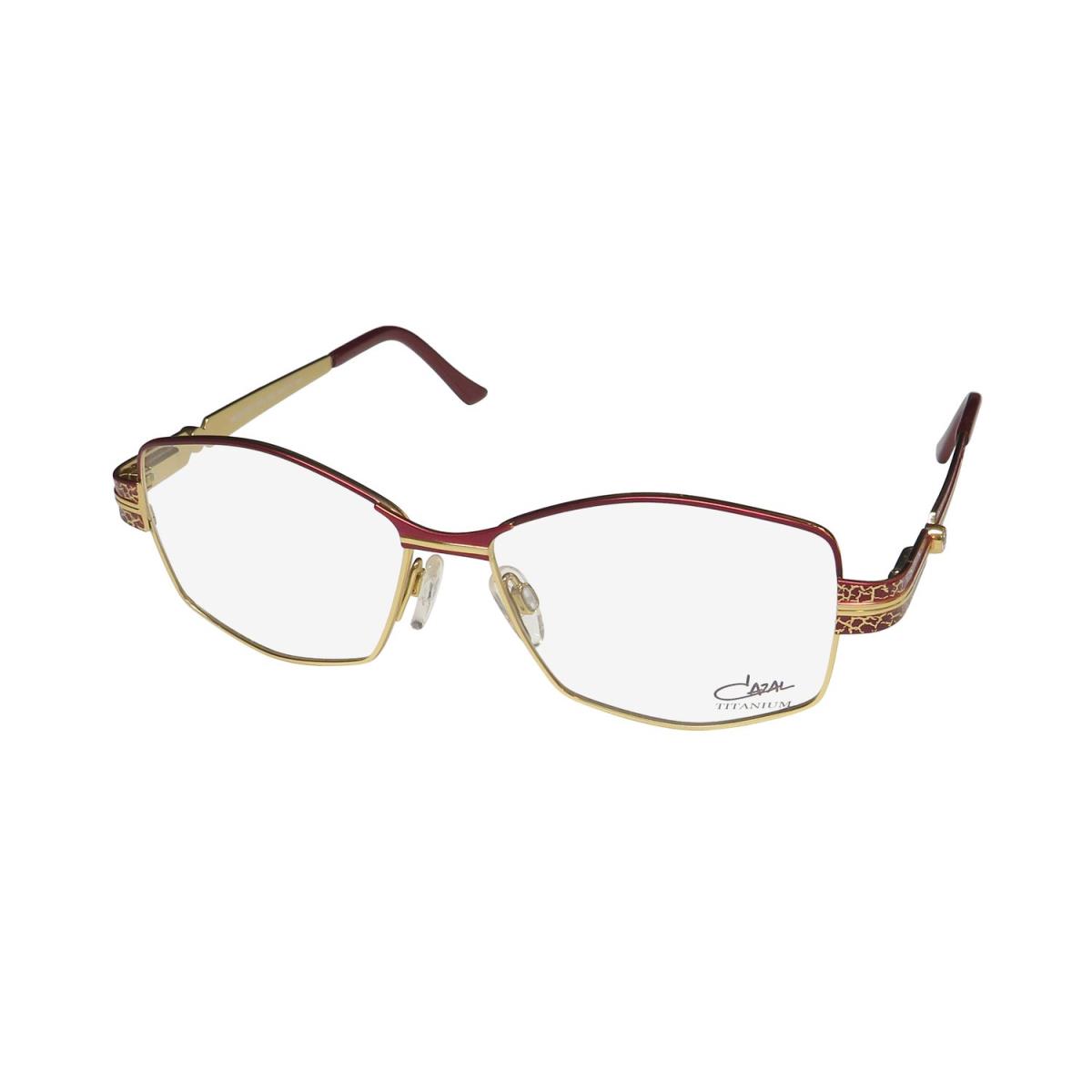 Cazal 1253 Titanium Retro/vintage Collection Rare Eyeglass Frame/glasses Bordeaux / Gold