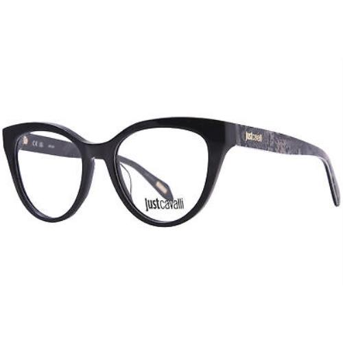 Just Cavalli VJC001 700Y Eyeglasses Women`s Black/print Full Rim Cat Eye 51mm