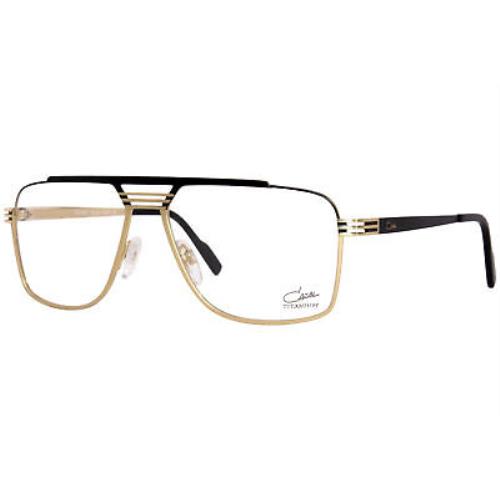 Cazal 7094 001 Titanium Eyeglasses Frame Men`s Gold/black Full Rim Pilot 60-mm
