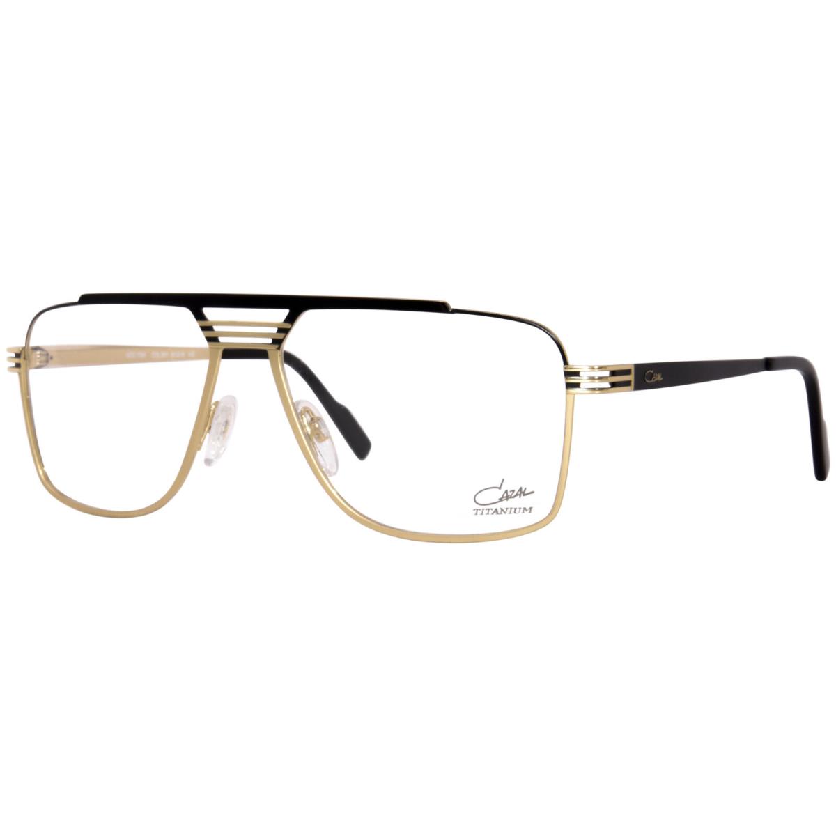 Cazal 7094 001 Titanium Eyeglasses Frame Men`s Gold/black Full Rim Pilot 60mm