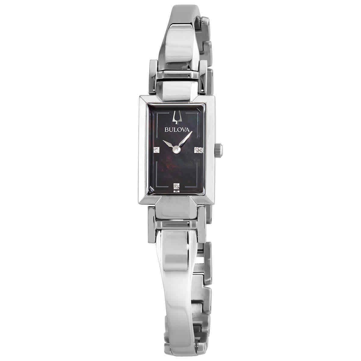 Bulova Classic Quartz Black Mop Dial Ladies Watch 96P209