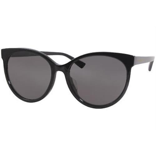 Bottega Veneta Minimalist BV1022S 001 Sunglasses Women`s Black/grey Lenses 55mm - Frame: Black, Lens: Gray