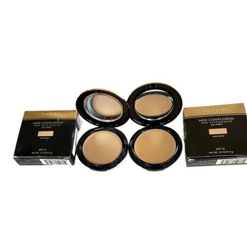 2 Revlon Complexion One Step Compact Make up Oil Free .35 oz Sand Beige