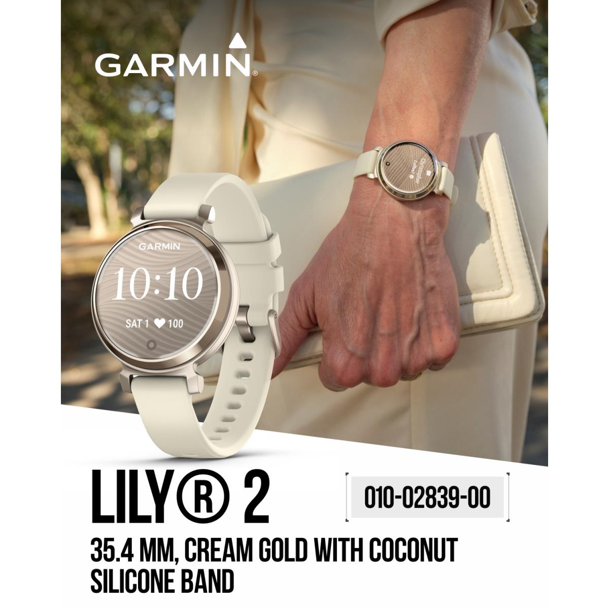 Garmin Lily 2 Women Small Stylish Smartwatch Fitness Cream Gold