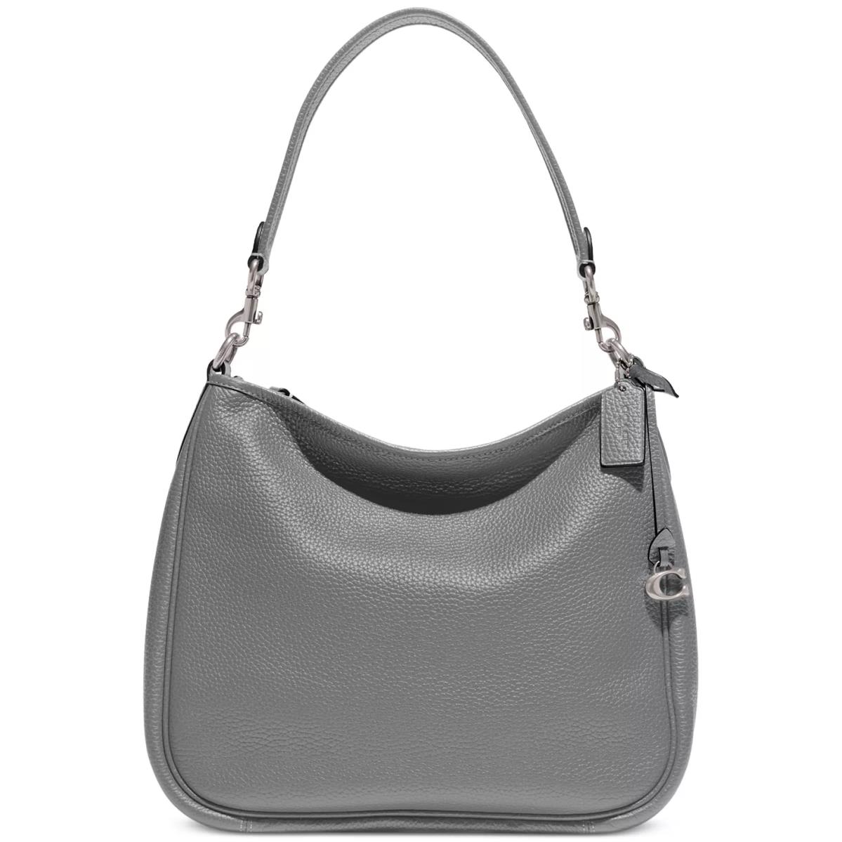 Coach Dark Grey Soft Pebble Leather Cary Large Shoulder Bag CC435