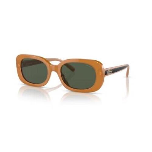 Coach HC8358F 571282 Milky Amber Green Solid 56 mm Women`s Sunglasses