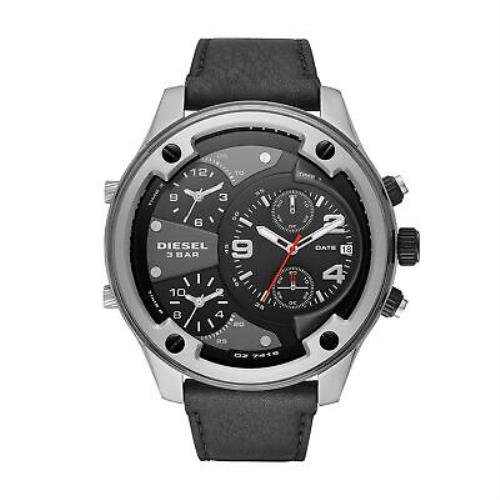 Diesel Men`s Boltdown Quartz Leather Chronograph Watch Color: Black DZ7415