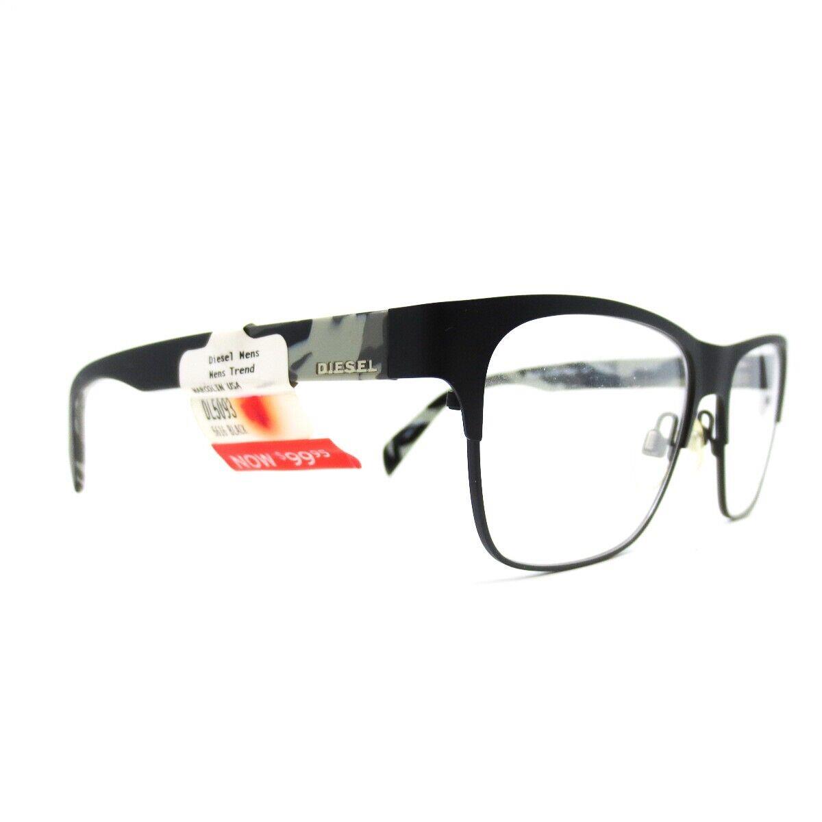 Diesel DL5093 COL.002 Eyeglasses Frames Black Gray Square Full Rim 56-16-145