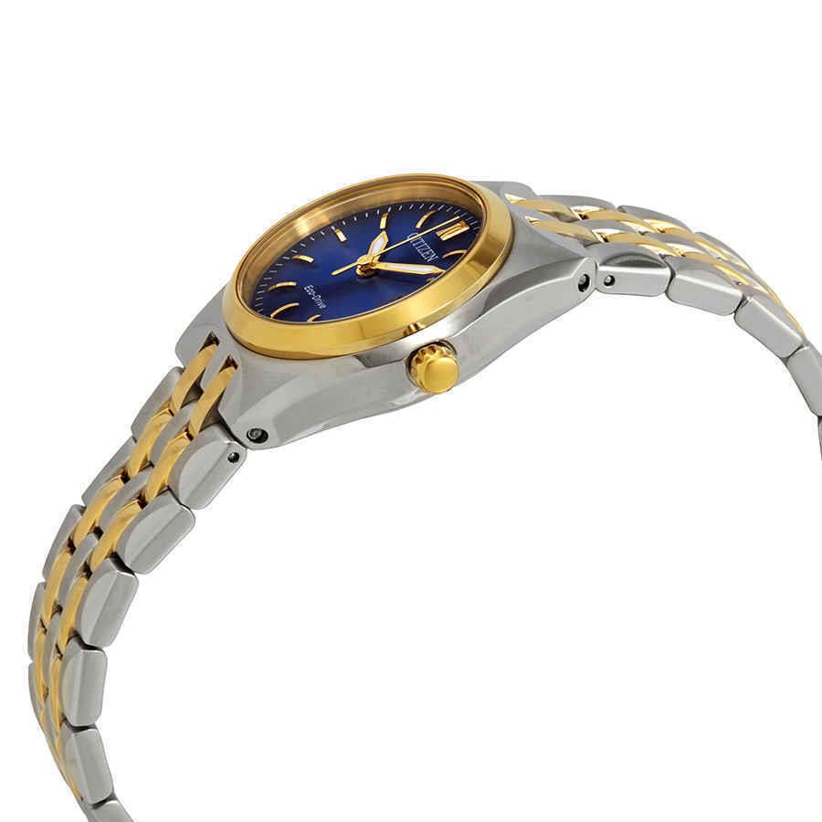 Citizen Corso Eco-drive Blue Dial Two-tone Ladies Watch EW2294-53L - Dial: Blue, Band: Silver, Gold, Bezel: Gold