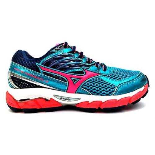 Mizuno Women`s Running Shoes Wave Paradox 3 Lace Up Comfort Blue Pink Black W6