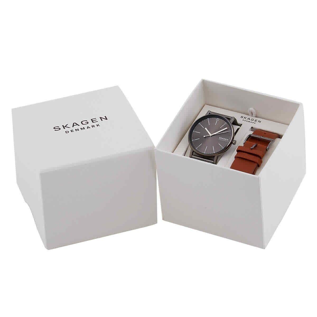 Skagen Signatur Box Set Quartz Gray Dial Men`s Watch SKW1155SET