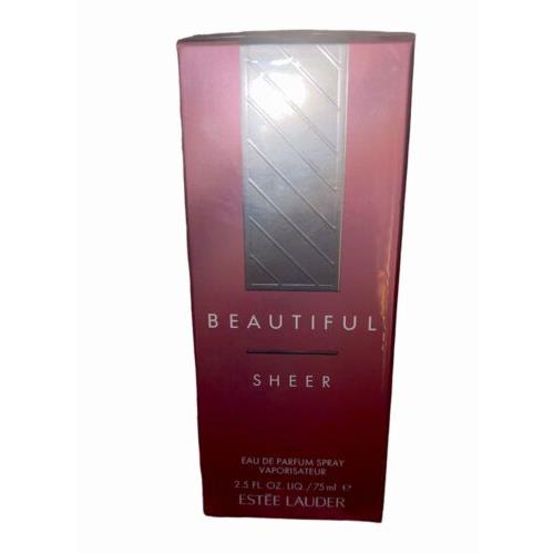 Estee Lauder Beautiful Sheer Eau De Parfum Spray 2.5 oz 75ml Rare Htf