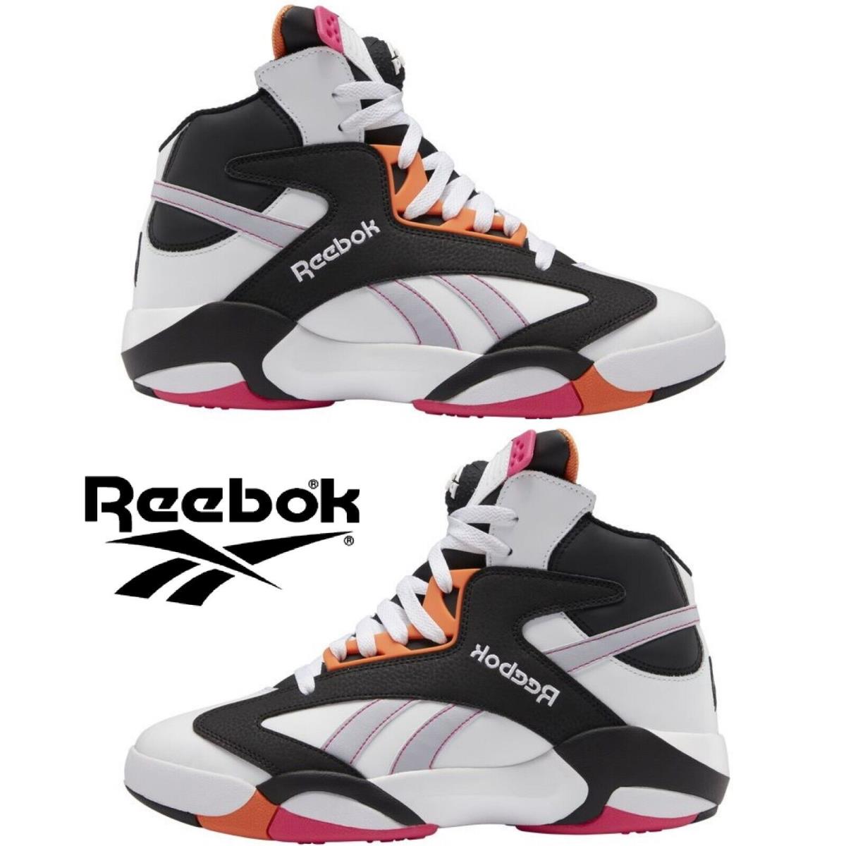 Reebok Shaq Attaq Basketball Shoes Men`s Sneakers Running Casual Sport Black - Black, Manufacturer: Black/Pink/Grey