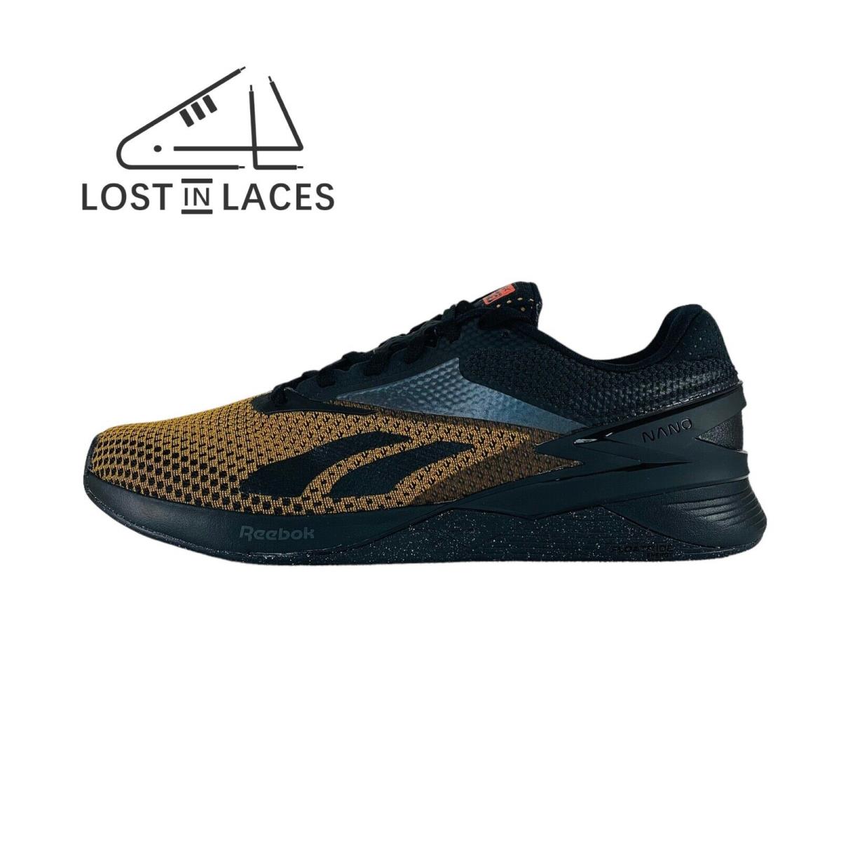 Reebok Nano X3 Sneakers Core Black Brown Men`s Training Shoes 100033788 - Black
