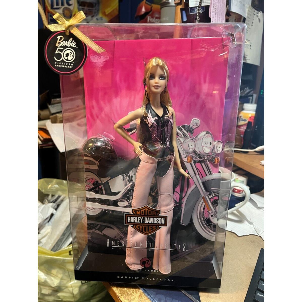 HARLEY-DAVIDSON---BARBIE----2008----50TH Anniversary--pink LABEL---N6590---NEW