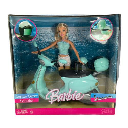 Mattel 2006 Barbie with Beach Glam Vespa Scooter In Package