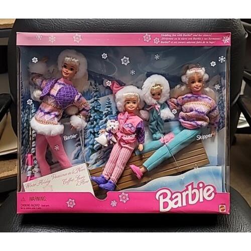 1995 Winter Holiday Barbie Gift Set Barbie Koko Stacie Kelly Skipper 15645 Nrfb