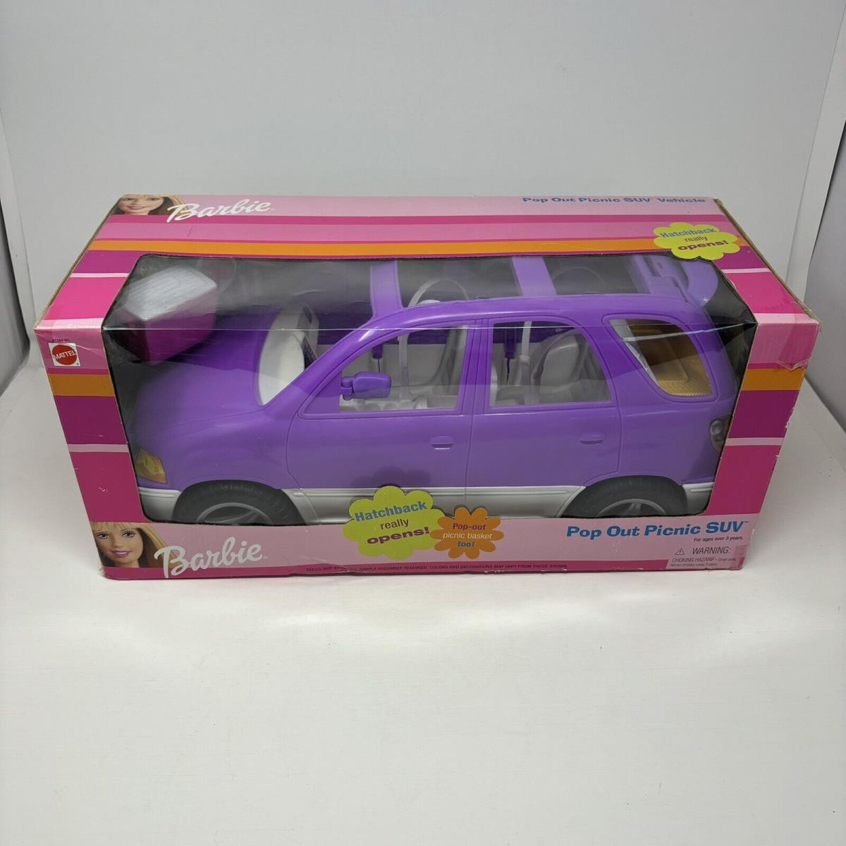 2002 Barbie Pop Out Picnic Suv Purple Car