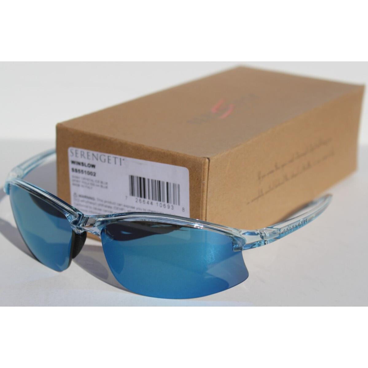Serengeti Winslow Polarized Sunglasses Crystal Ice/blue 555nm SS551002 Italy