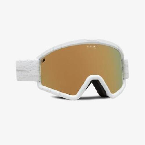 Electric Hex Goggles Matte Speckled White Gold Chrome+bonus Yellow