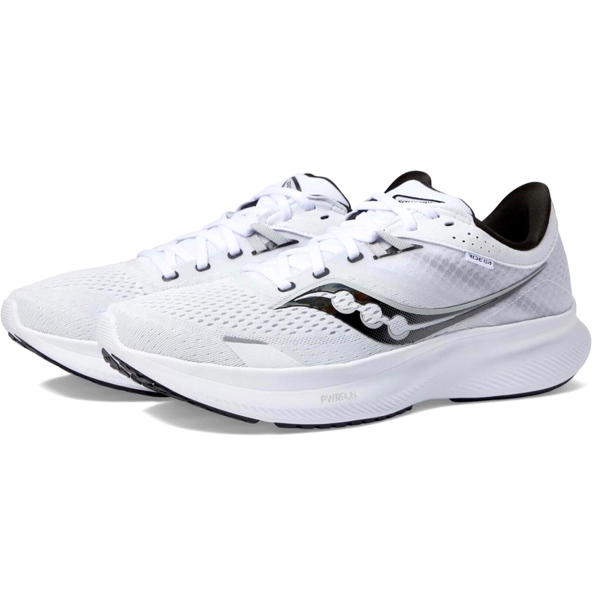 Saucony Men`s Ride 16 Size 10.5 Running Shoes White/black S20830-11