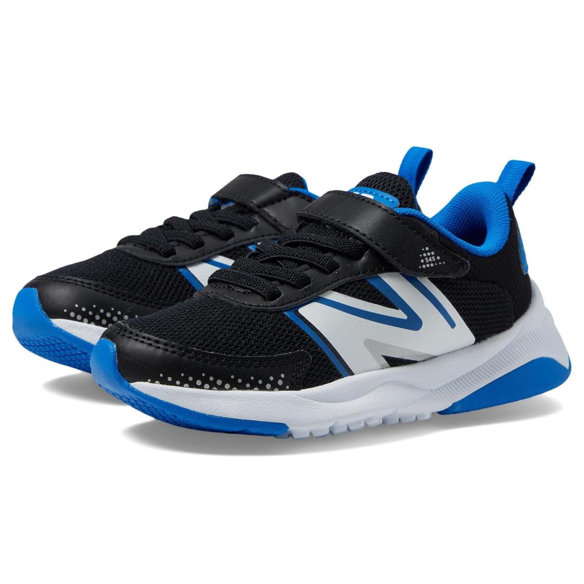 Boy`s New Balance Kids Dynasoft 545 Bungee Lace with Top Strap Little Kid - Black/Blue Oasis