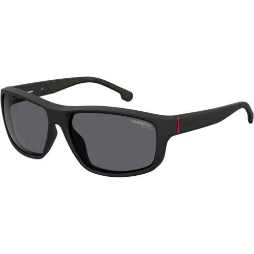 Carrera Men`s Sunglasses Grey Lens Matte Black Rectangular Frame 8038/S 0003