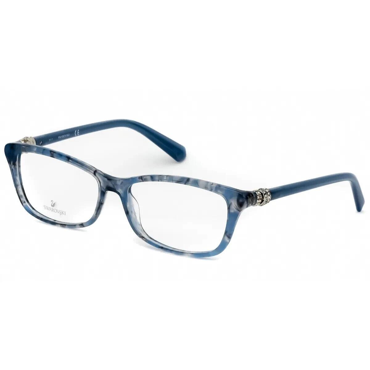 Swarovski SK5243 090 Rectangle Shiny Blue Eyeglasses