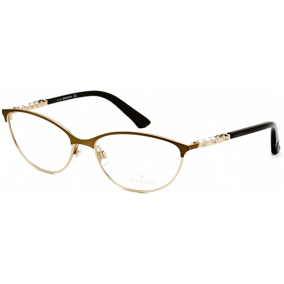 Swarovski SK5139 036 Oval Shiny Dark Bronze Eyeglasses