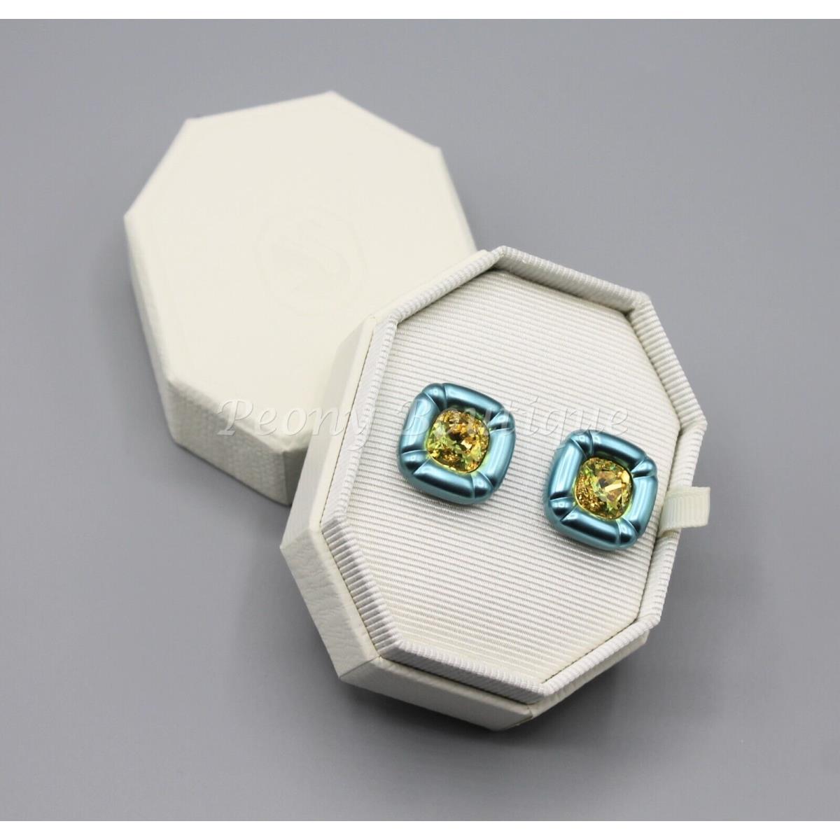 Swarovski 5601588 Dulcis Earrings Jewelry Stud Studs Blue Yellow Modern Fashion