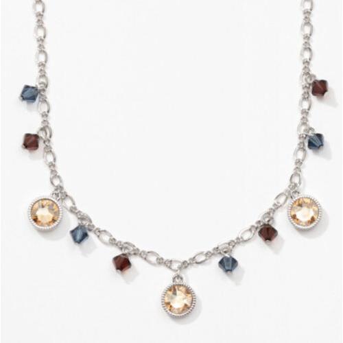 Swarovski Touchstone Crystal Necklace Multicolored Rhodium 15-18 Condition