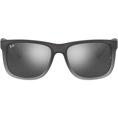 Ray-ban Rb4165 Justin Classic Silver Gradient Rectangular Sunglasses - Frame: Gray, Lens: Gray